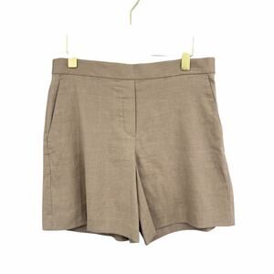 Theory NWT Harsbie High Waisted Soft Stretchy Tan Linen Shorts